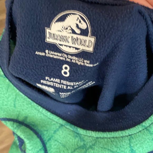 Jurassic World Vibrant Green and Blue Dinosaur Pajama Set size 8 - Picture 3 of 6